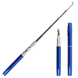 Pocket Fishing Rod, 40/63inch Mini Fishing Pole Aluminum Alloy Pen Fish Rod Portable Small Fishing Pole for Travel Ice Fly Fishing Sea Saltwater Freshwater