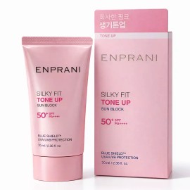 Enprani 엔프라니 실키핏 톤업 선블록 SPF50+/선크림 핑크빛 Enprani Silky Fit Tone Up Sunblock SPF50+/Pink Sun Cream