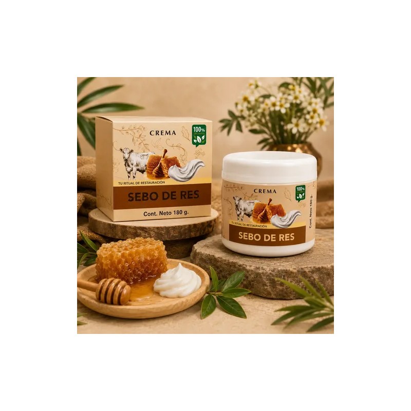 Crema Sebo De Res Hidratación Profunda Cara Cuerpo Manos