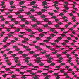 West Coast Paracord 50 Feet Type III 7 Strand Core 550 Paracord (Pink + Black)