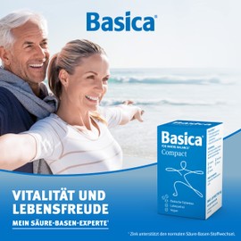 Basica Compact, praktische basische Tabletten für zu Hause und unterwegs, für Basenfasten und Detox, vegan, laktosefrei, ohne Süßstoffe und Zucker, mit wertvollen basischen Mineralstoffen und Spurenelementen für einen ausgeglichenen Säure-Basen-Haushalt,