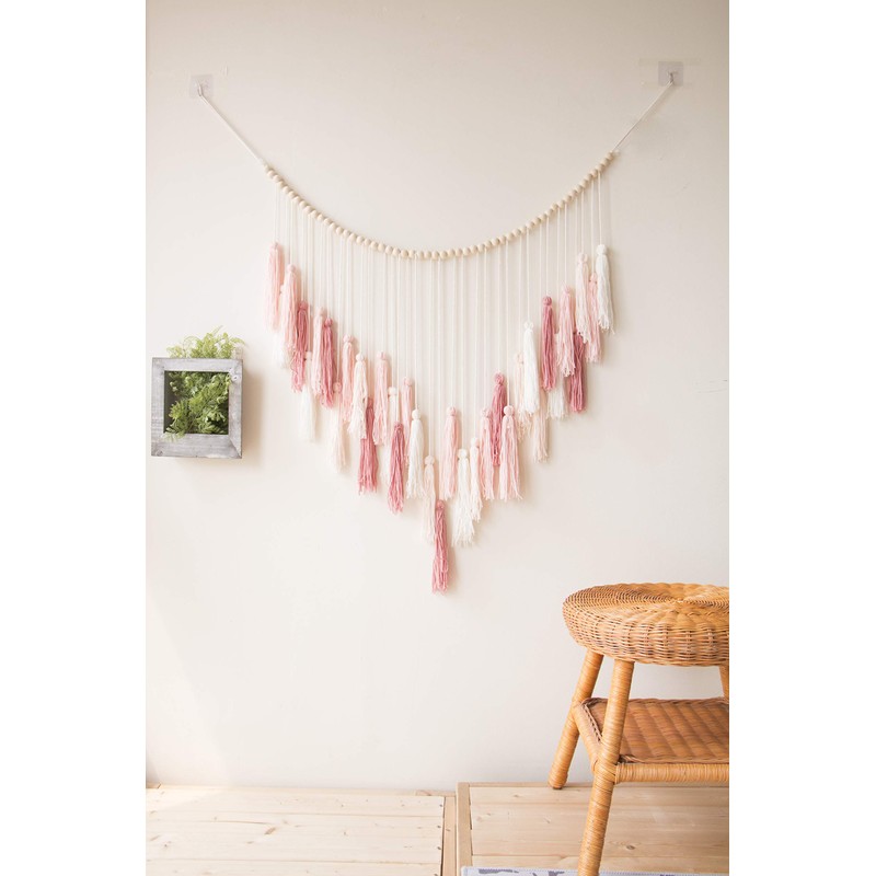 Decocove Macrame Wall Hanging - Large with Wood Beads Bohemian