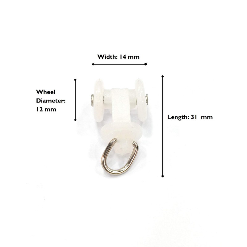 FAPBADRI Runners/Sliders for M Track/Curtain Channel, Colour - White, 50