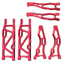 Aluminum Alloy Front Suspension Arm&Rear Suspension Arm Upgrade Part for Arrma 1/8 Kraton Outcast Notorious Talion 6s Blx(Red)