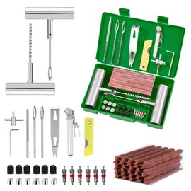 HHMIDS Kit de Reparación Neumáticos, 59 Piezas Parchar Llantas de Moto, Reparación de Pinchazos de Neumáticos Planos con Caja para para Coches, Motos, Camiones (59pcs)