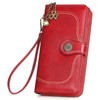 RRANCharltu Women's Large Capacity Leather Purse, red, Elegant