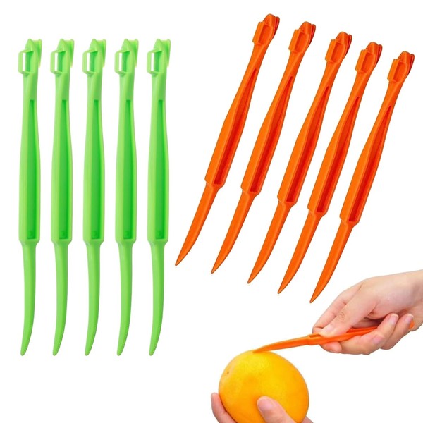 Shoyisenka 10 Pcs Orange Peeler Tool, Plastic Orange Lemon Citrus