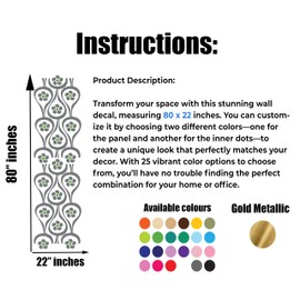 Mid-Century Modern Atomic Drops Daisy Wall Decal | Retro 1970s-Inspired Design with Bold Daisy Flowers | 80” x 22” Peel and Stick Decor | Modern Abstract Design