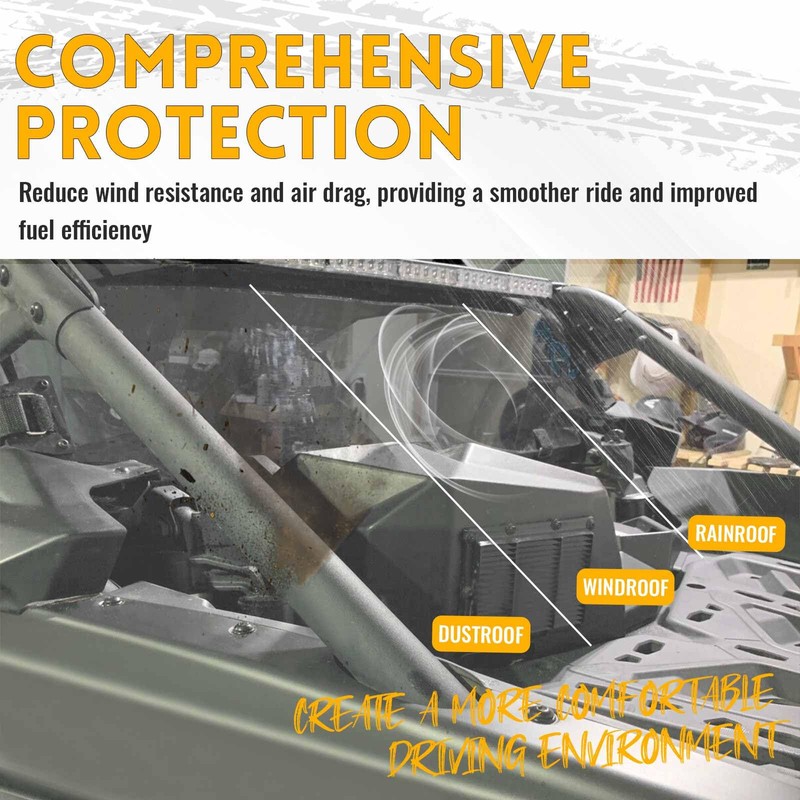 KUAFU Tinted Rear Windshield Compatible with 2017+ Can Am Maverick