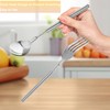 Xiciki Extendable Fork Spoon, Telescopic Stainless Steel Fork & Spoon,