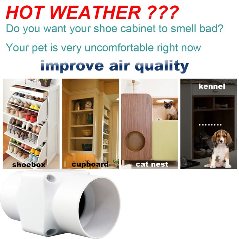 Fostaugh 2 inch 50mm Inline Duct Ventilation Fan Dog House,