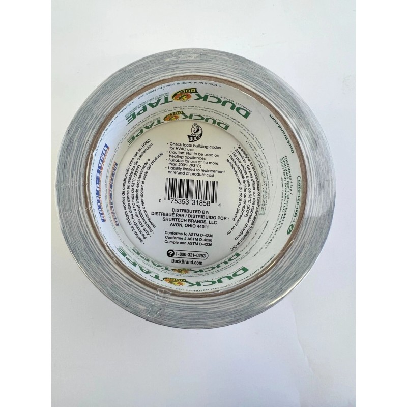 Duck Black & White Stripes Duct Tape Roll 1.88" x