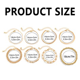 FDEETY 8 Pieces Chain Bracelets for Women Chain Bracelets Adjustable CZ Fashion Jewellery Bracelet Set Stacking Bracelets Elegant Everyday Jewellery as a Creative Gift for Women