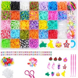 WAOYER 2500+ Rubber Band Bracelet Kit,Loom Bracelet kit,30 Colors Friendship Bracelet Making kit,Rubber Band kit Birthday Gift