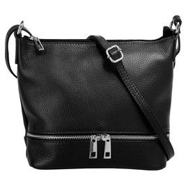 Cluty Women's Shoulder Bag Genuine Leather 020960, black