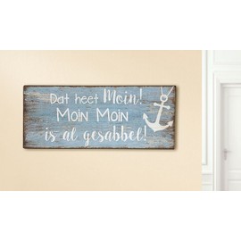 GILDE Maritime Metal Sign Moin Blue 12.5cm x 30cm x 0.5cm Wall Mounted Maritime Humorous Nautical Living Room Bedroom Hallway