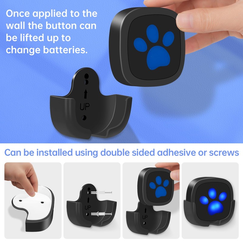 Whimsii Dog Doorbell for Toilet Training, Wireless Dog Door Bell