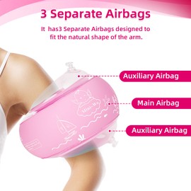 Arm Floaties for Kids Inflatable Pink Toddler Swim Arm Bands Pool Kid Arm Floaties for Swimming Pool Water Wings for Toddlers and Adults 1-14yrs for Swim Learning (Pink, S(1-4 yrs))