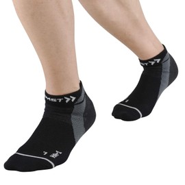 ZAMST 375312 Arch Lift Socks, HA-1 Mesh, Running, Track and Field (Both Pairs), Medium, Black