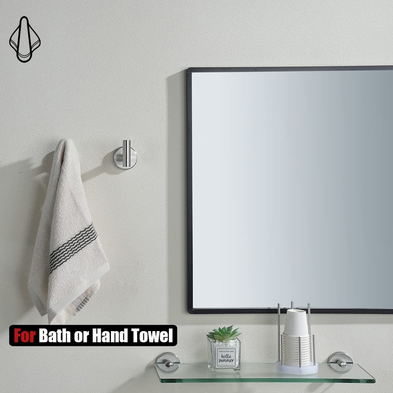 JQK Bathroom Towel Hook Brushed, Coat Robe Clothes Bath Wall
