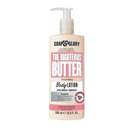Soap & Glory Soap & Glory Original Pink The Righteous Butter Moisturizing Body Lotion Pump - Shea Butter, Vitamin E & Aloe Vera Body Moisturizer - Rose & Bergamot Scented Lotion (500ml)