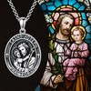 Seiyang St Joseph Necklace Patron Religious Protector Necklace Sterling Silver