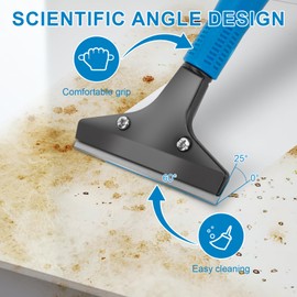 KeFanta Floor Scraper Heavy Duty, 4" Wide Razor Blade Scraper Tool with 45.7" Long Handle, 10PCS Extra Metal Blades, Scraper for Cleaning Glass Wall Gum Paint Tile Glue Linoleum Sturdy Durable