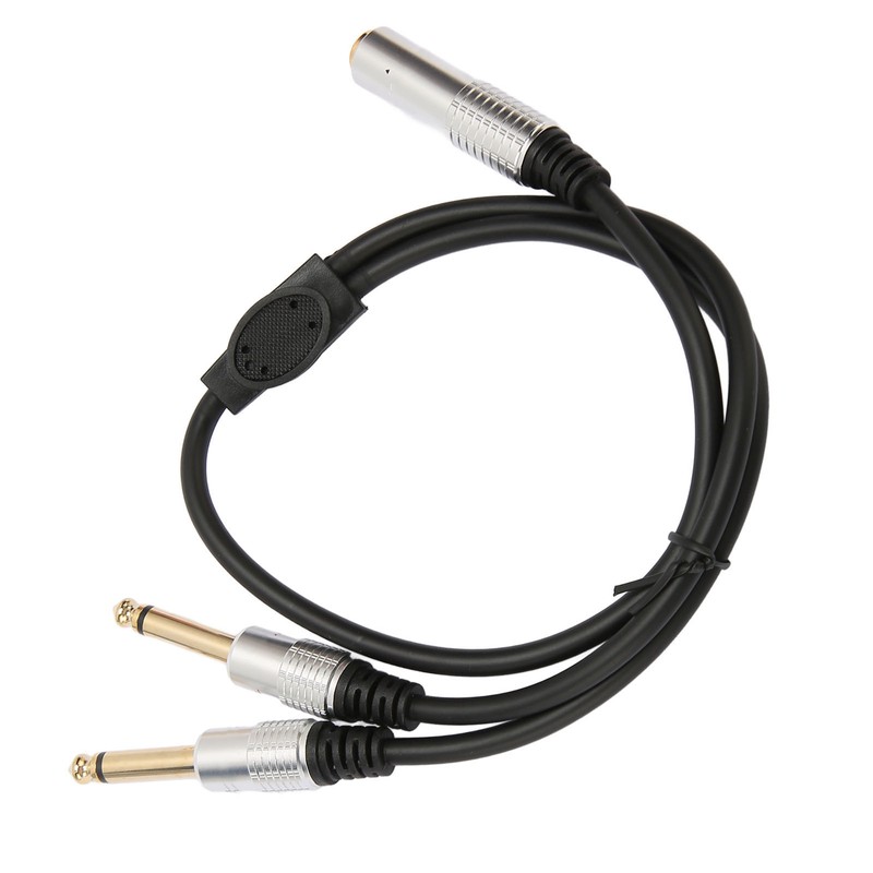 6.35mm Splitter Cable Female to Dual Male Gold Plated Plug