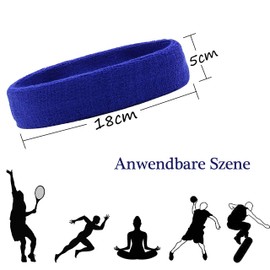 Hanerdun Unisex Sports Headband/Sweatband Cotton Terry for Running, Biking, Jogging, Tennis, Football