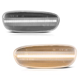 VIPMOTOZ Sequential Full LED Front Side Marker Lights Compatible With 1993-2001 Subaru Impreza Chrome Housing Clear Lens Pair Set