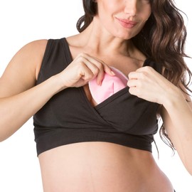 Fishers Finery Maternity Moisture Wicking Nursing Bra w/Nursing Set(Blk, XS)