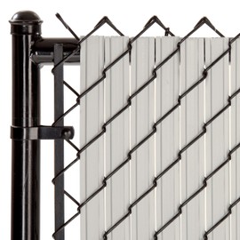 SoliTube Slat Made in America Privacy Inserts for Chain-Link Fence, Double-Wall Vertical Bottom-Locking Slats with Wings for 4' Fence Height (Gray)