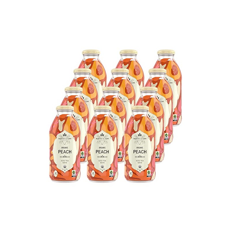 Harney & Sons Iced Tea, Peach Black, 16 Fl Oz