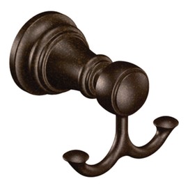 Moen YB8403ORB Weymouth Double Robe Hook, Oil Rubbed Bronze