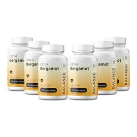Citrus Bergamot 500mg, 60 Vegan Capsules - Advanced Bergamot Supplement for Metabolism - Pack of 6
