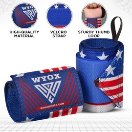 WYOX Weightlifting Wrist Wraps 12" Professional Quality Wrist Support with Heavy Duty Thumb Loop Best Wrap for Powerlifting Competition Strength Training Bodybuilding Gym Workout Bands for Stability