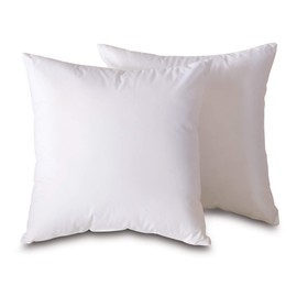 Plankroad Home Décor 14x14 Hypoallergenic Luxury 100% Small Feather Square Pillow Insert, 100% Cambric Cotton Shell, Never Vacuum-Packed, Odorless, Made in USA, Set of 2