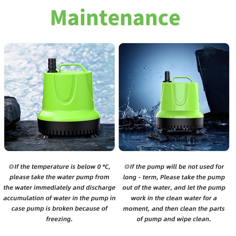 FREESEA Fountain Submersible Water Pump: 660GPH 40W Small Sump Pump
