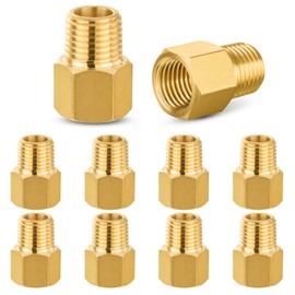 10 PACK GUOFIS Brass Pipe Fittings - 3/4" Male NPT x 3/4" Female NPT Adapter to Alter Pipe Diameters