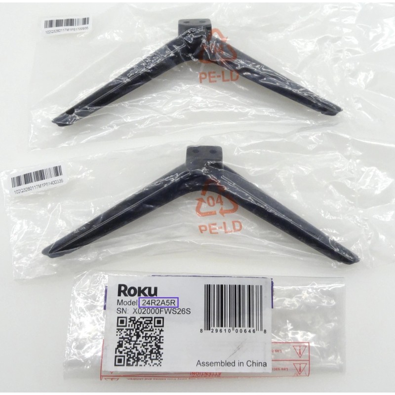 Roku New Roku Brand TV Model 24R2A5R Stand Legs w/Screws