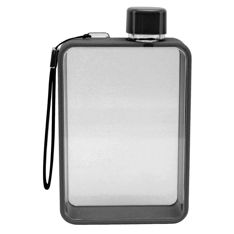 Flat Water Bottle Plastic Leakage Proof Transparent Square Portable A5