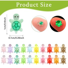 GLIHCTP 250Pcs Mini Resin Animals Turtles,Tiny Figures Turtle Bulk, Luminous Mini Animals Figurines Glow in The Dark Small Plastic Miniature Turtles Miniature Things Figurines to Hide