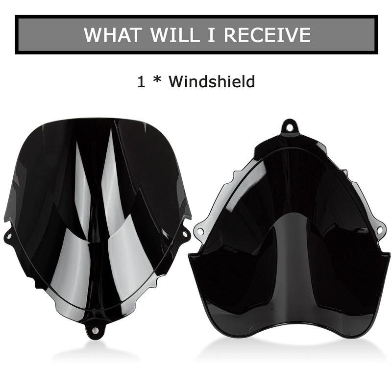 PSLER Motorcycle Windscreen Windshield Double Bubble Flyscreen Wind Screen Deflector