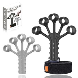 Quixotical 2 Pack Adjustable Finger Strengthener - 8 Resistance Levels, Hand Strengthener Finger Exerciser Stretcher, for Mountaineers, Tennis Players, Musicians