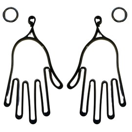 Glove Hanger, Golf Gloves, Prevents Shape, Dry, Anti-Wrinkle, Golf Glove Holder, Black, Set of 2, For Both Left and Right Use, Round Carabiner