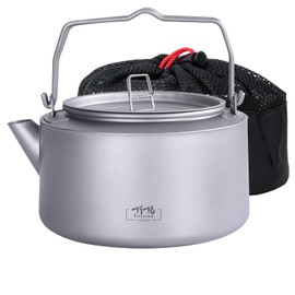 TiTo Titanium 1000ml/33.82fl oz Titanium Kettle with Folding Handle Filter Teapot Ultralight Portable Coffee Boil Water Pot for Outdoor Camping Hiking Travel Backpacking Drinkware (Matte)