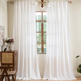 YOFUN 84 inches 2 Panels, White Room Darkening Luxury Velvet Curtains Thermal Insulated Heat Block Soundproof Window Panels Soft Drapes for Bedroom Living Room, Rod Pocket & Back Tab, W52 x L84