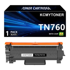 KCMYTONER TN760 Toner Cartridge Replacement for Brother TN-760 TN-730 TN730 High Yield Work with MFC-L2710DW MFC-L2750DW HL-L2350DW HL-L2390DW HL-L2370DW DCP-L2550DW Printer (Black 1 Pack)