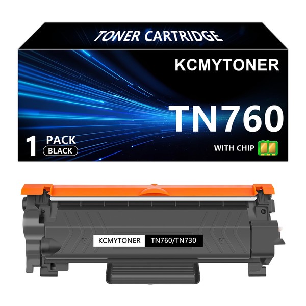 KCMYTONER TN760 Toner Cartridge Replacement for Brother TN-760 TN-730 TN730