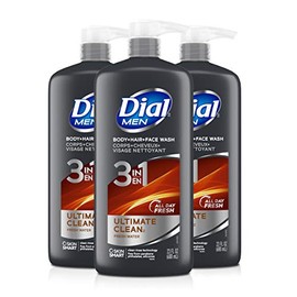 Dial Dial Men 3in1 Body, Hair and Face Wash, Ultimate Clean, 69 fl oz (3-23 fl oz Bottles)